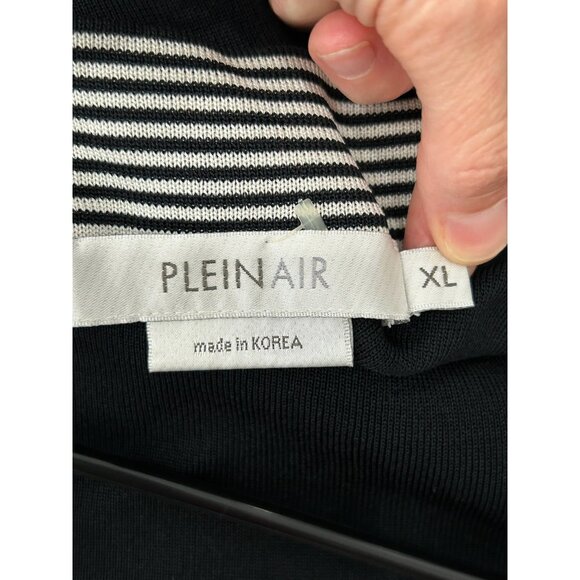 Plein Air Womens Black and Gray Striped Open Back Lightweight Sweater SZ Extra L - Picture 5 of 9